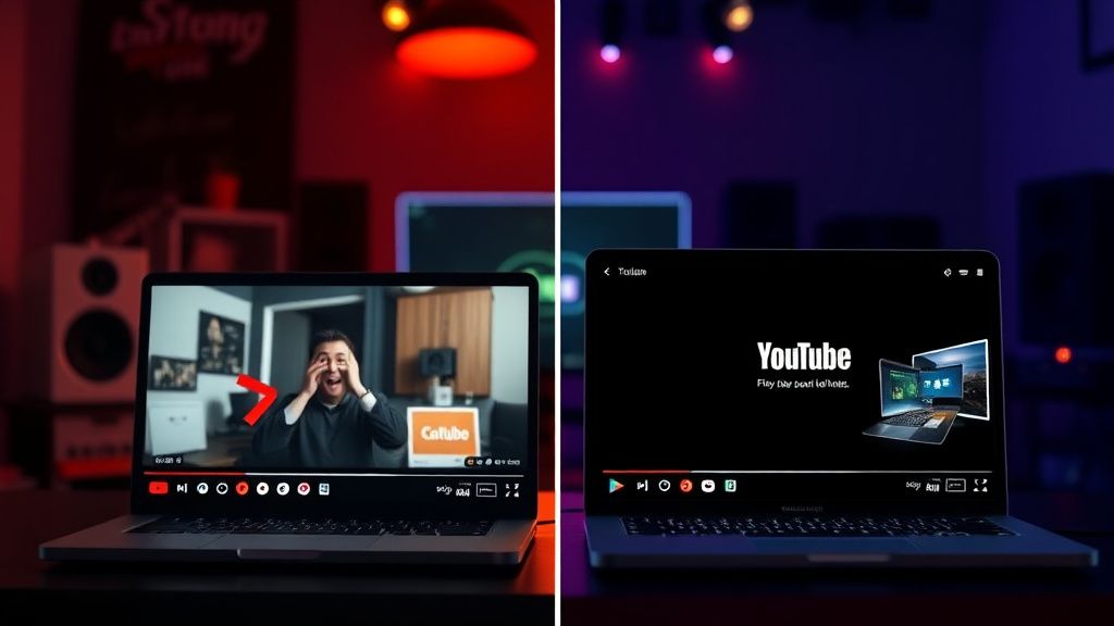 Comparison of old vs new YouTube thumbnail styles showing CTR drop impact